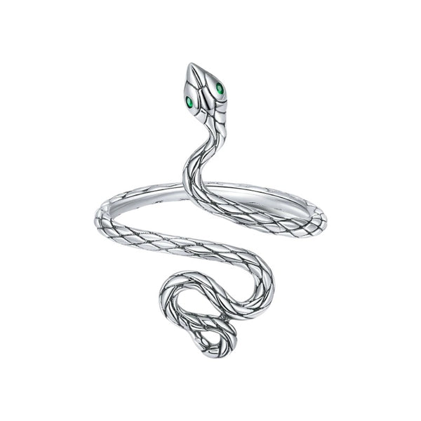 Sensational Luxury S925 Silver Snake Open Retro Ring