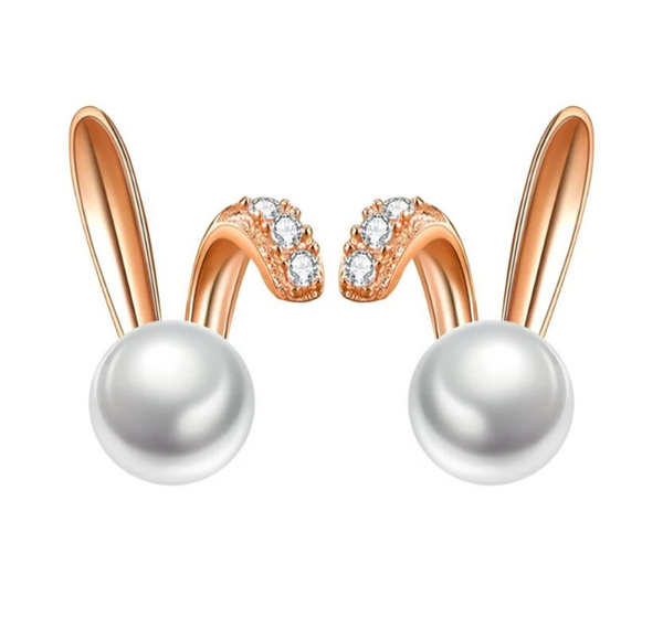 Pearl S925 Silver Cute Bunny Earrings