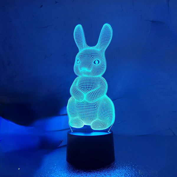 Cute 3D Effect Bunny Multi-Colored Lamp