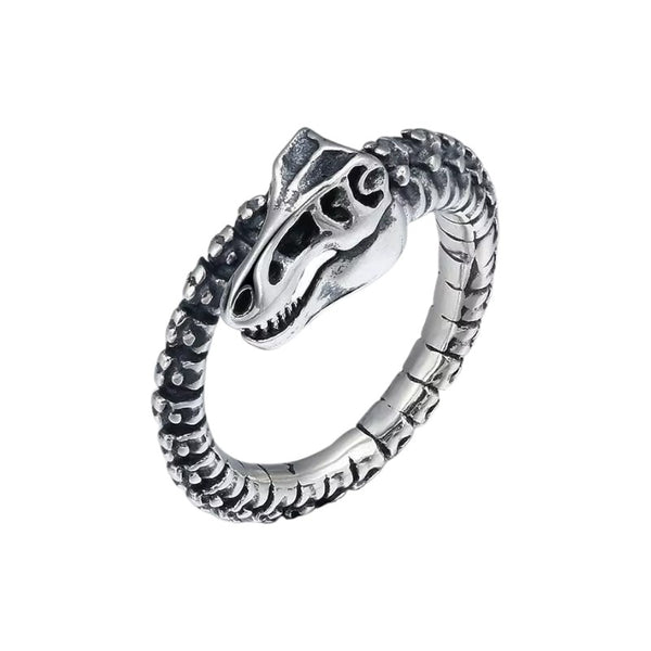 Retro Punk Dinosaur Skeleton Open Ring