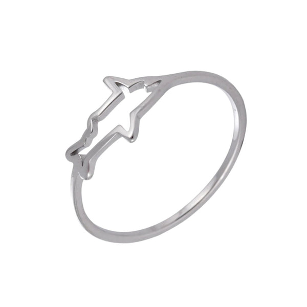 Minimalist Hollow Stainless Steel Shark Ring