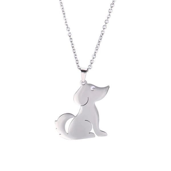 Cute Simple Sitting Dog Necklace