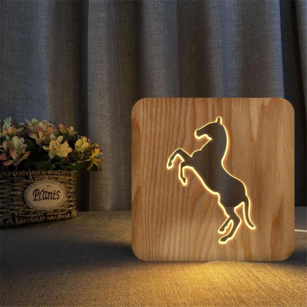 Stunning Wooden Horse Lamp