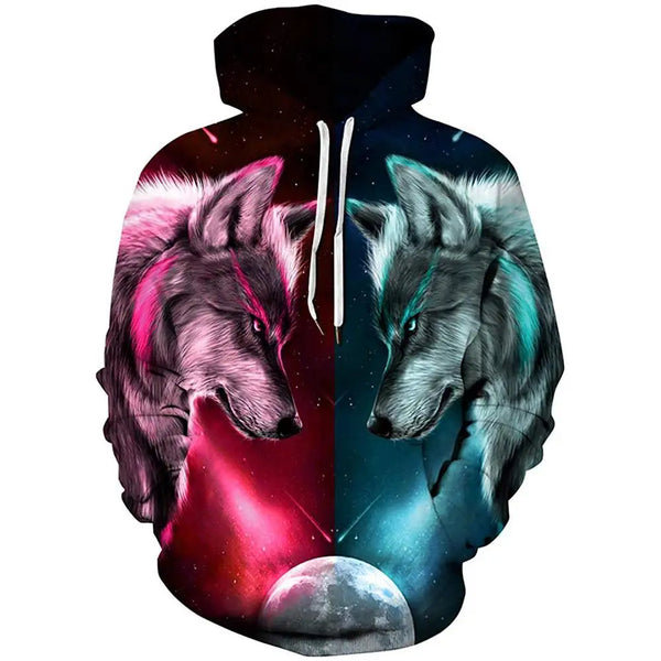 Double Worlds Wolf Hoodie