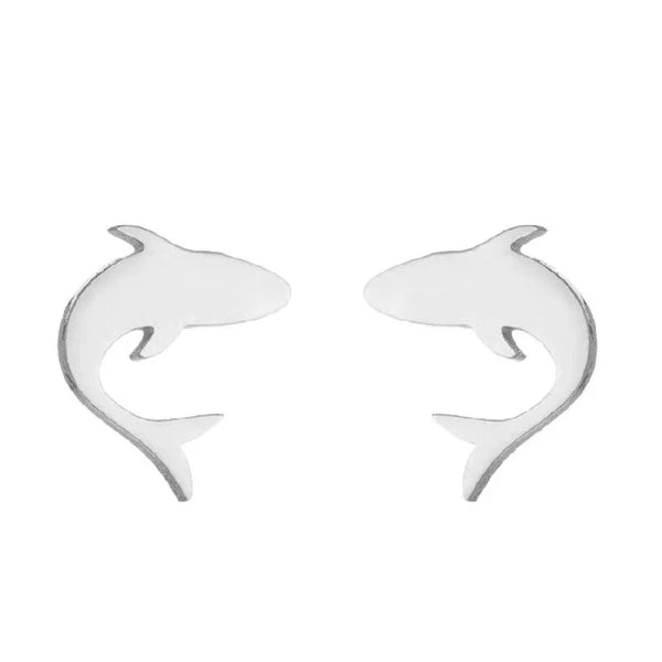 Mini Stainless Steel Shark Stud Earrings