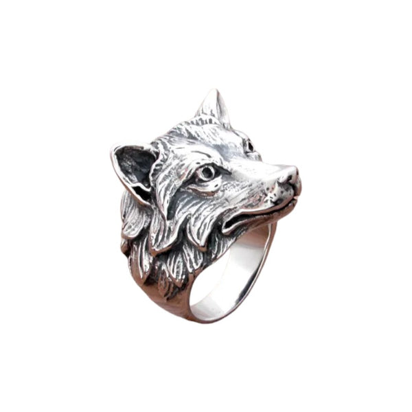 Glorious Simple Wolf Stainless Steel Ring