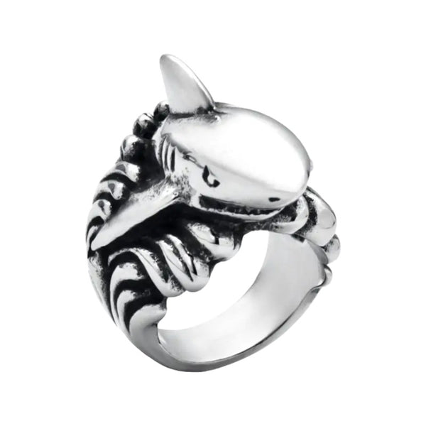 Luxury Shark out of Waves Ring