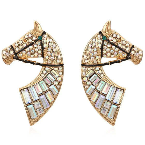 Exaggerated Horse Head Retro Earrings