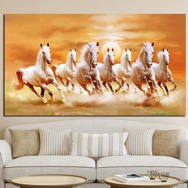 Seven Running Horses Canvas