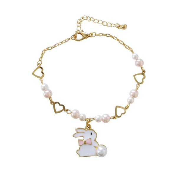 Adorable Cute Cartoon Bunny Pearl Bracelet