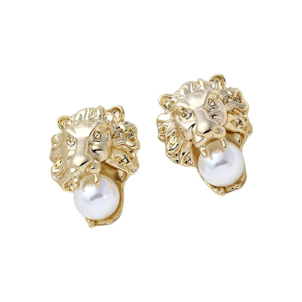 Lion Pearl Stoon Earrings