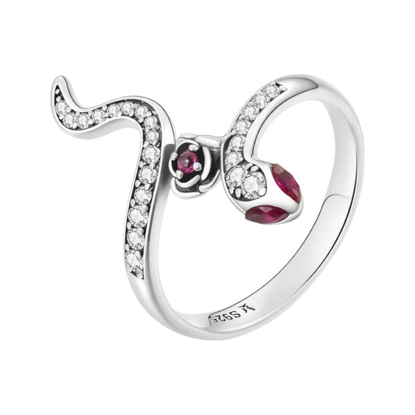 Stunning Luxury Snake Rose S925 Silver Pure Ring