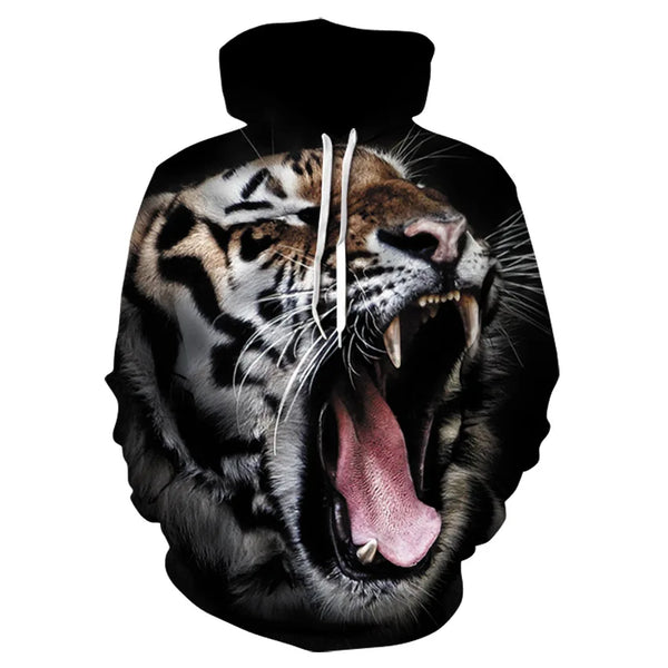 Sensational Open Mouth Tiger Hoodie