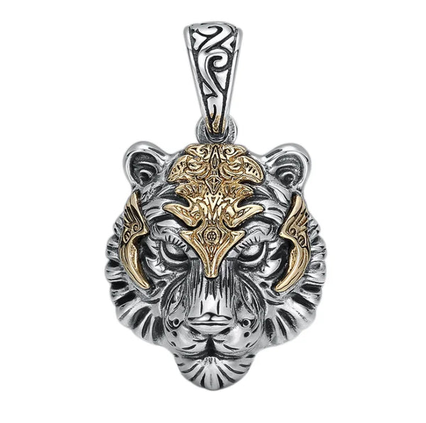 Chunky Tiger Head Armor Necklace