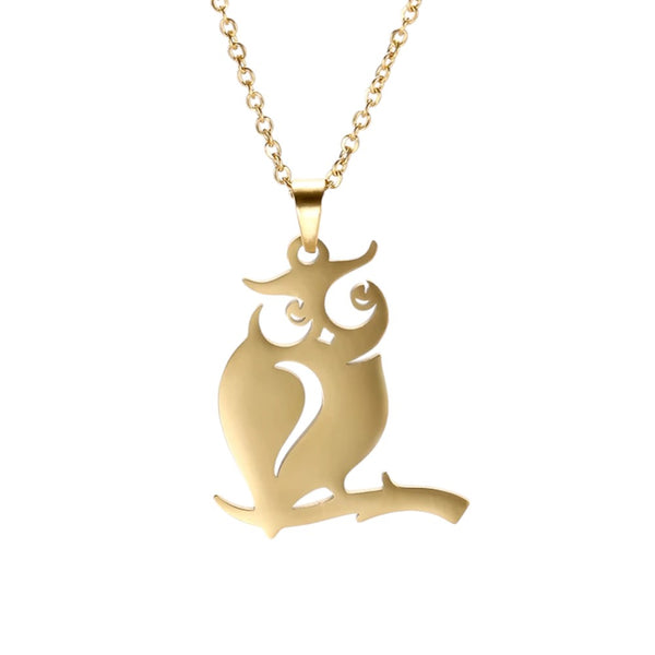 Cute Simple Owl Stainless Steel Necklace