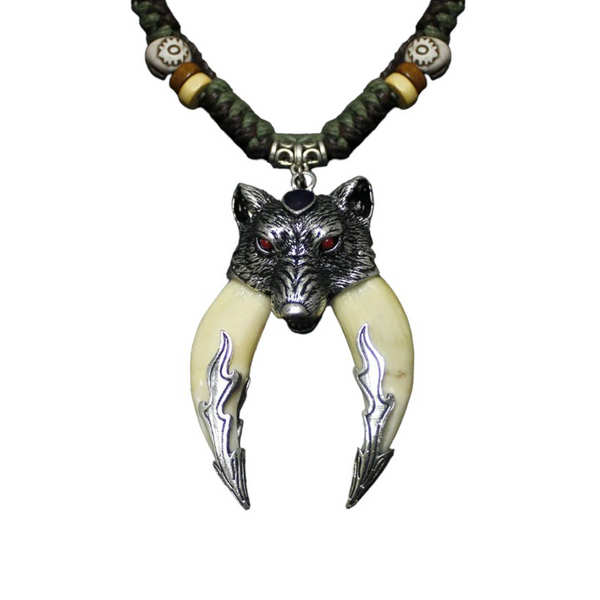 Wolf with Exaggerated Teeth Necklace