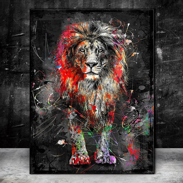 Abstract Lion Colorful Canvas