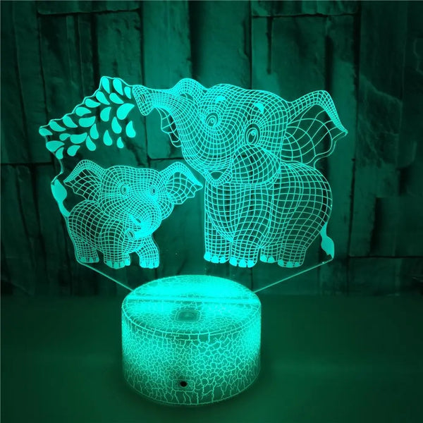 Adorable Elephant 3D Illusion Lamp