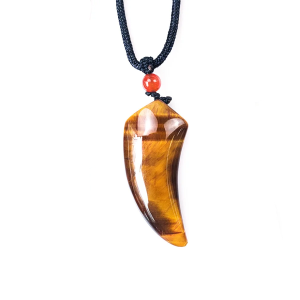 Unique Tiger Eye Crystal Wolf Necklace