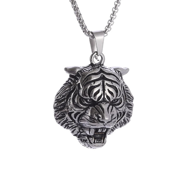 Amazing Stainless Steel Roaring Tiger Necklace