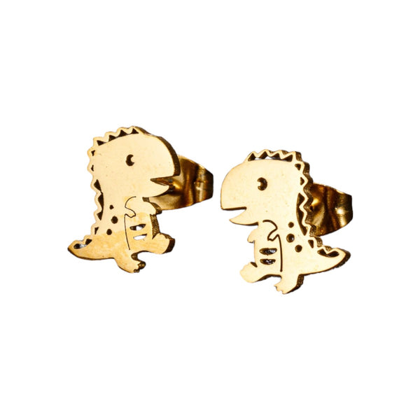 Simple Cute Stainless Steel Dinosaur Earrings