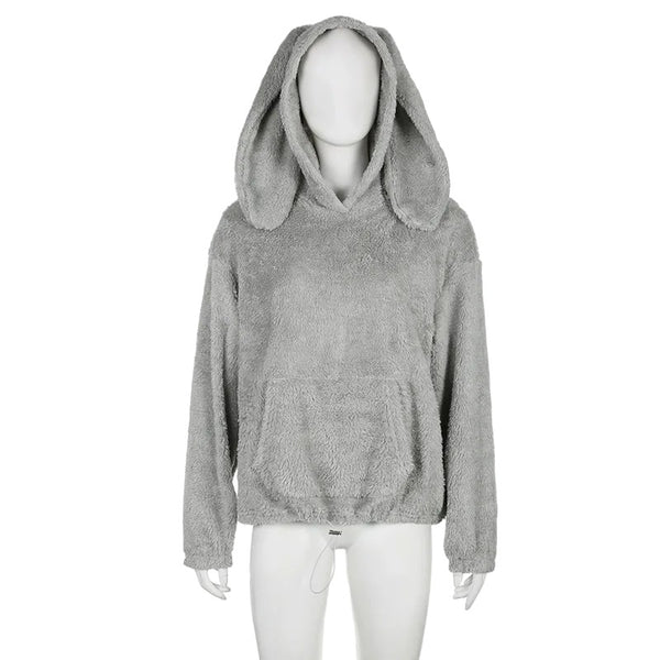 Adorable Fluffy Bunny Ears Hoodie