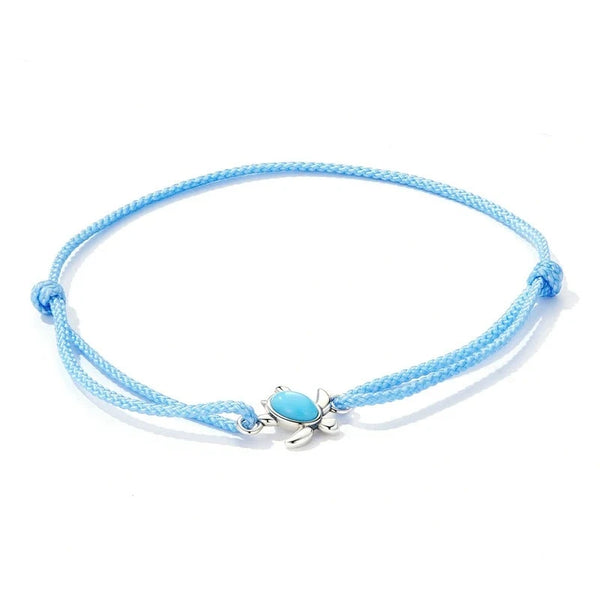 Simple Pure S925 Silver Turtle Rope Bracelet