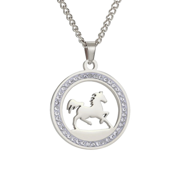 Running Horse Stainless Steel Necklace