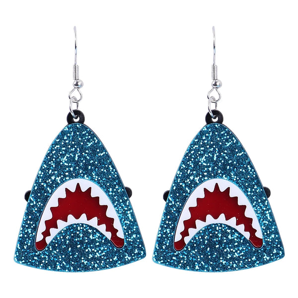 Amazing Glitter Shark Drop Earrings