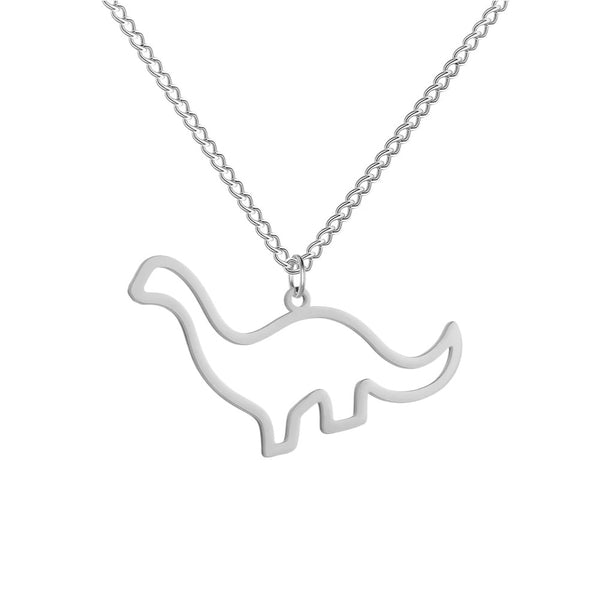 Simple Brachiosaurus Dinosaur Stainless Steel Necklace