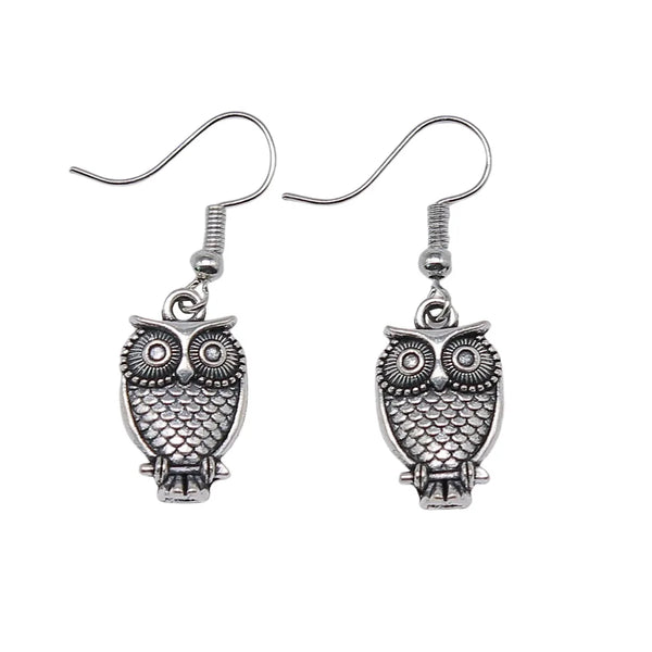 Sensational Handmade Simple Owl Drop Earrings