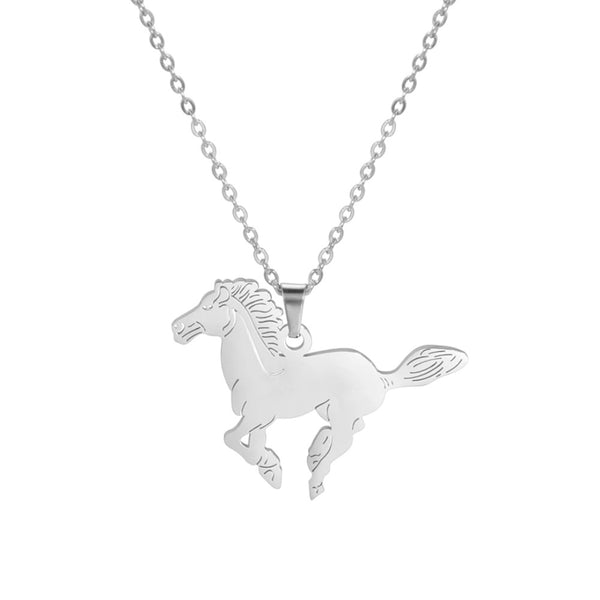 Galloping Horse Stainless Steel Necklace