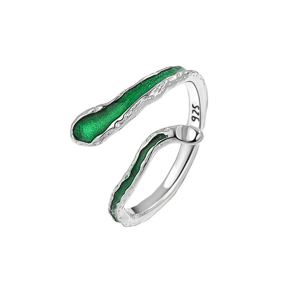 Amazing Green Opal Snake Open Ring