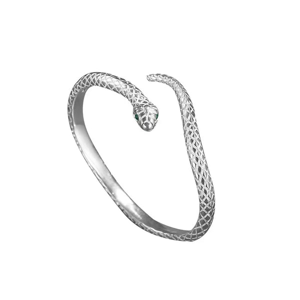 Sensational Silver Plated Snake Open Bracelet