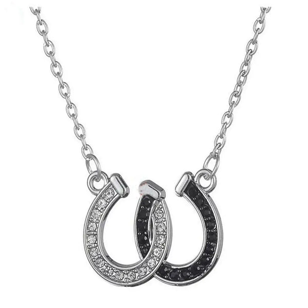 Double Horseshoe Black and White Necklace