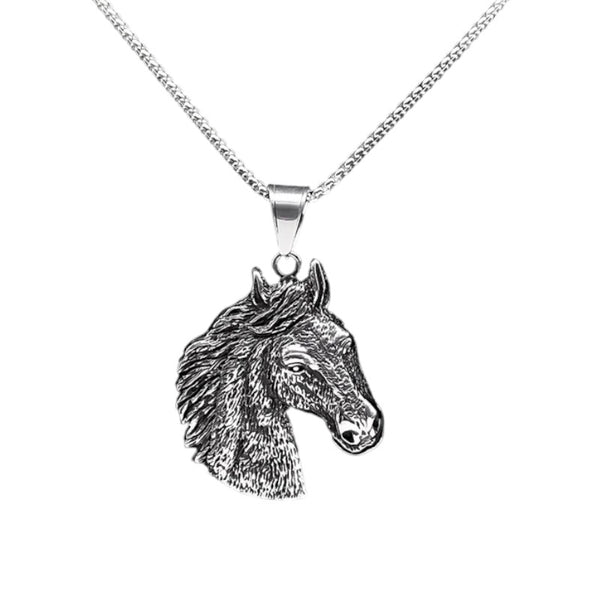 Retro Stainless Steel Horse Head Necklace