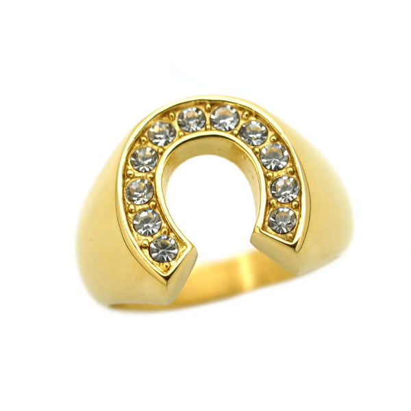 Amazing Horseshoe Lucky Golden Ring