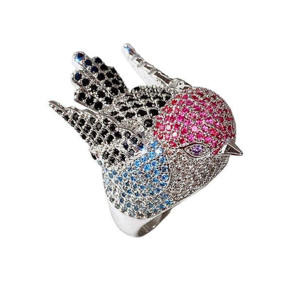 Luxury Big Bird Crystal Ring