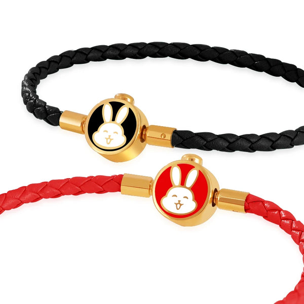 High-Quality Braided Leather Rabbit Bracelet (Artificial)