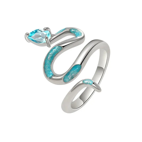 Gorgeous Blue Opal Snake Ring