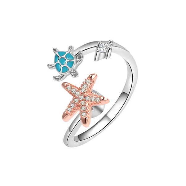 Gorgeous Turtle and Fidget Starfish Ring