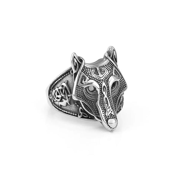 Viking Stainless Steel Wolf Ring