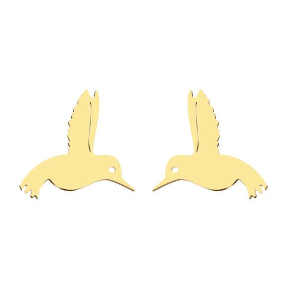 Simple Stainless Steel Bird Earrings