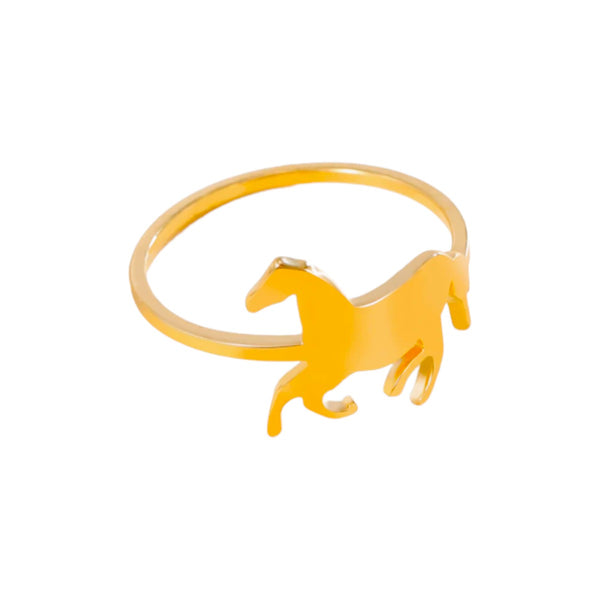 Gorgeous Galloping Horse Simple Ring