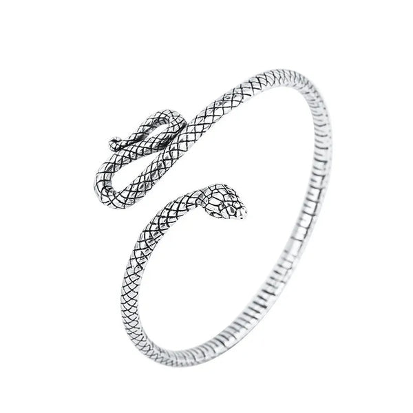 Punk Vintage Silver Plated Snake Bracelet