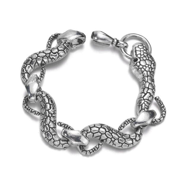 Punk Stainless Steel Cuban Twisted Snakes Bracelet