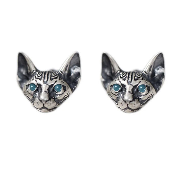 Sensational Detailed Sphinx Cat Earring