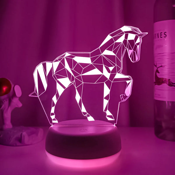 Sensational Geometrical Horse 3D Illusion Lamp