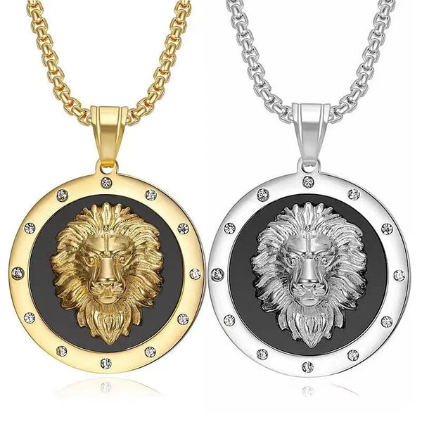 Classic Round Lion Crystal Necklace