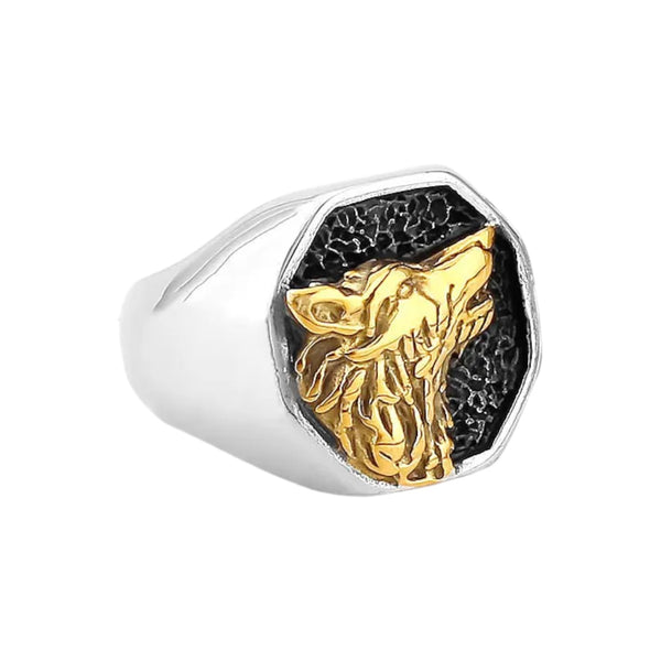 Howling Wolf Retro Stainless Steel Rings